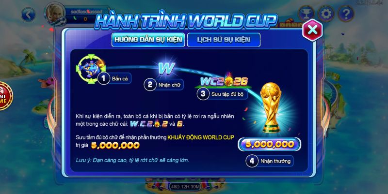 Sự kiện World Cup game bắn cá HITCLUB